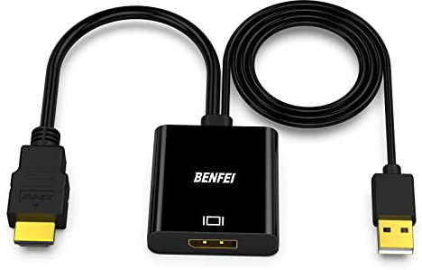 BENFEI Adaptateur d'entrée HDMI vers Sortie DisplayPort, convertisseur HDMI vers DisplayPort DP Compatible avec l'adaptateur Audio pour Ordinateur Portable
