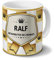 printplanet Tasse mit Namen Ralf - Motiv Mitarbeiter des Monats - Namenstasse, Kaffeebecher, Mug, Becher, Kaffeetasse - Farbe Weiß