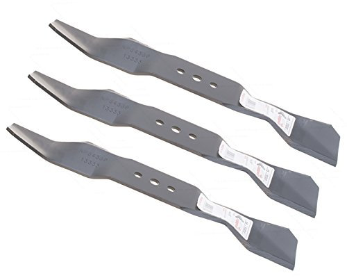 Lot de 3 lames de tondeuse à gazon de 36 cm pour Husqvarna Rider 11C, B11C, 13, 13AWD, 13AWS, 13C, 15C, 2116CMA, 13BIO / 5055445-01, 5796525-01, 5796525-10, 544 0677-01 Couleur : noir