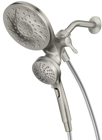 Moen 26009SRN Engage Magnetix 2-in-1 Combo Rain Showerhead with Handheld Spray, Magnetic Docking System, Spot Resist Brushed Nickel, 6-Spray Settings, 2.5 GPM