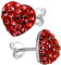 Materia Damen Ohrringe Silber 925 Stecker rote Steine Herz SO-149-Rot