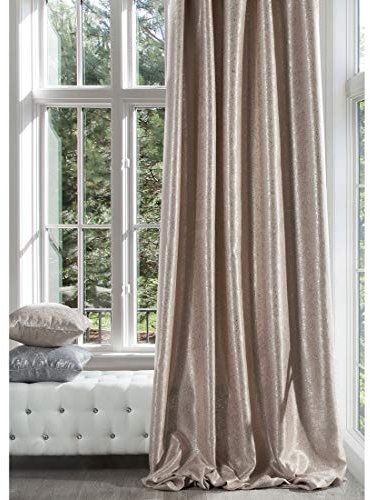 Eurofirany Blickdicht Vorhang Satin Silberdruck Kräuselband Schimmernd 230 g/m2 1 STK. Zweiseitig Glamour Wohnzimmer Schlafzimmer, Rosa+Silber, 135x270 cm