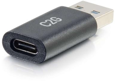 C2G Adaptateur USB C Femelle vers USB A mâle SuperSpeed USB 5 Gbit/s, Compatible avec Smartphones, tablettes et Ordinateurs Portables