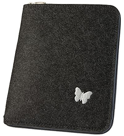 luxdag Mom's Organizer A5 mit Reißverschluss aus Filz (Farbe wählbar) - Hülle für Mutterpass, U-Heft, Ultraschallbilder & Impfpass - Geschenk für werdende Mütter