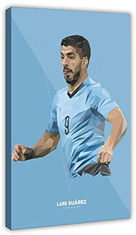 Luis Suarez Poster Fußball Fußball Wandkunst Leinwand Wandkunst Dekor Druck Bild Gemälde für Wohnzimmer Schlafzimmer Dekoration Rahmen: 30 × 45 cm