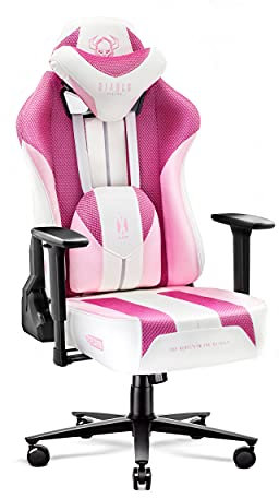 DIABLO Sedia da Gaming in Tessuto X-Player 2.0 - Gaming Chair Ergonomica Braccioli 3D - Cuscino Cervicale/Lombare Funzione Dondolo - Sedia per PC, Poltrona Gaming, Sedia Ufficio 150 kg - Normal (L)