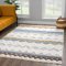 payé Teppich Wohnzimmer - 120x170cm - Hochflor Flauschig Weich - Pastellfarben Multi - Boho Design - Skandinavisch Raute Ornamente Muster - Schlafzimmer