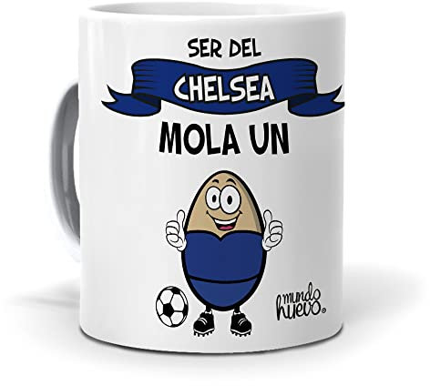 mundohuevo Taza Regalo Original Futbol. Ser del Chelsea Mola un Huevo. Ceramica AAA - 350 ml.