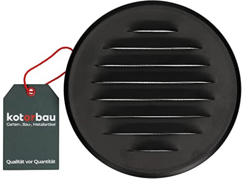 KOTARBAU® Grille de Ventilation Ronde avec Bride Noire ⌀ 150 mm