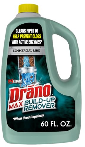 Drano FlowGuard Build-Up Remover, Active Enzyme Drain Cleaner, 60 oz 1-Pack
