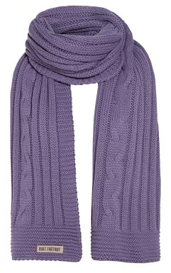 Knit Factory - Elin Schal - Großer Strickschal für Damen - Bequemer Schal mit Wolle - Hochwertige Qualität - Violett