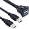 Bolwins I05C USB 3.0 Cavo di prolunga per cruscotto - 2 x USB 3.0 maschio a femmina, presa da incasso per auto, barca, moto