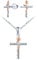 MICSAVI Women's 925 Silver Cross with Rose Flower Set,Pendant Necklace,Earrings Silver Rose Necklace, Stone Sterling Silver Rose Gold Stone Sterling Silver zirconia Rose gold, Cubic Zirconia