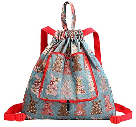 IQYU Kordelzugdichtung Wasserdichter faltbarer Sport-Fitness-Rucksack Leichter Reiserucksack Handtaschen & Schultertaschen Für Mädchen (A-D, One Size)