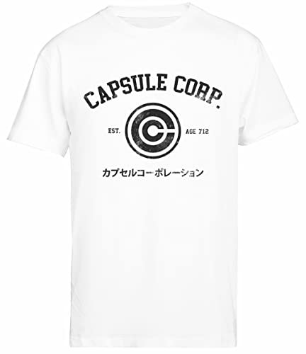 Jinbetee Capsule Corp. T-Shirt Blanc À Manches Courtes pour Hommes