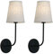 Pathson Décor Applique Murale ensemble de 2 Vintage Lampe Murale Industrielle avec Abat-jour évasé en tissu de lin pour salle à manger salon Chambre à coucher Chevet Lecture