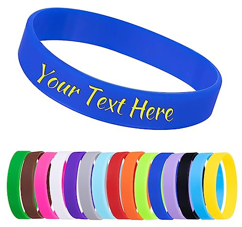 Armbänder, Silikon, personalisierbar, 1, 10, 30, 50 Karat, Gravur, für Events, Unterstützung, Hochzeit, Motivation, Bewusstsein, marineblau