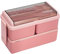 kyaoayo Lunchbox mit Fächern, BPA Frei Lunchbox Student Brotdose mit 3 Fächern, Lunchbox Erwachsene Brotdose mit Geschirr, meal prep boxen, Perfekt für Schule, Arbeit, Picknick Reisen (Rosa)