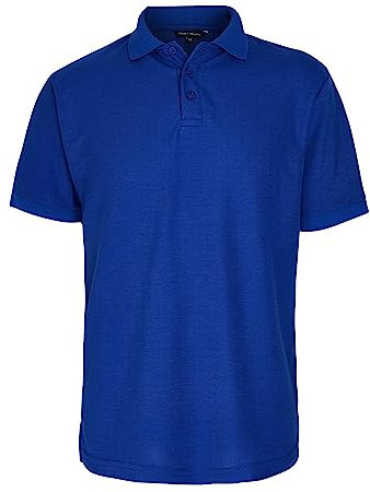 Nicky Adams Premium Polo Shirt - Mens Short Sleeve Pique Polycotton Work T-Shirt - Lightweight & Breathable Golf Tee - Casual Sports Top, Plain Design in Many Colours & Sizes (Royal Blue, Large)