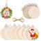 50PCS Unfinished Round Wooden Christmas Ornaments - Baubles, Tree Decorations, Wood Slices for DIY Crafts, Discs to Paint