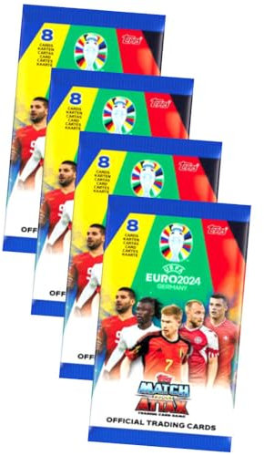 Topps UEFA Euro 2024 Trading Cards Germany Match Attax Karten - EM Sammelkarten - 4 Booster