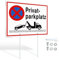 SINMAO Cartel XL de aparcamiento privado con estaca, cartel de aparcamiento privado con soporte de poste, 25 x 35 cm, aluminio, con accesorios de instalación