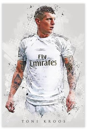 Jdekaec Toni Kroos Leinwand-Poster, Wandkunst, Dekordruck, Gemälde für Wohnzimmer, Schlafzimmer, Dekoration, ungerahmt, 30 x 45 cm