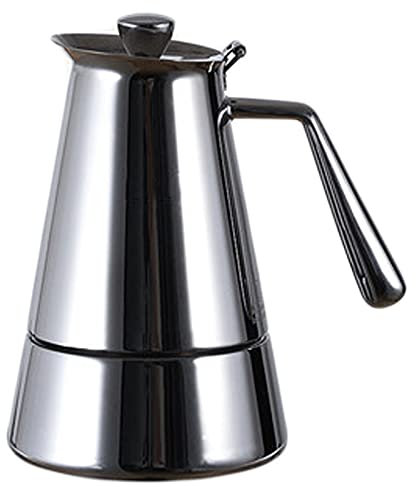 OQHAIR Caffettiera Cubana Espresso Italiano Piano Cottura in Acciaio Inossidabile Spazzolato Caffettiera Moka per fornelli a Gas o elettrici a induzione