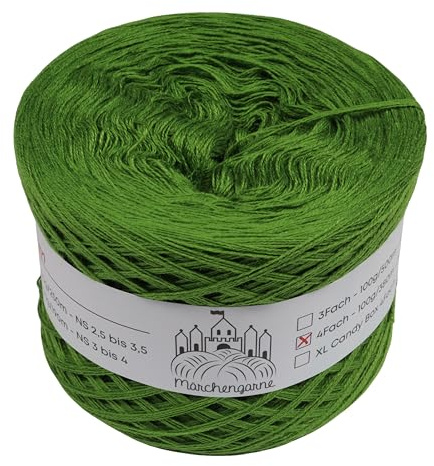 Bobbel einfarbig 200g - 760m 4 fädig Bobbel Wolle Farbverlaufsgarn handstrickgarn stricken häkeln (Farn)