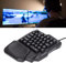 Einhändige Gaming-Tastatur, wasserdichte, Breite Handballenauflage, Schwarze Tastatur für Computer-Mobilspiele, 35 Tasten, ABS-Material, 3-farbige Hintergrundbeleuchtung