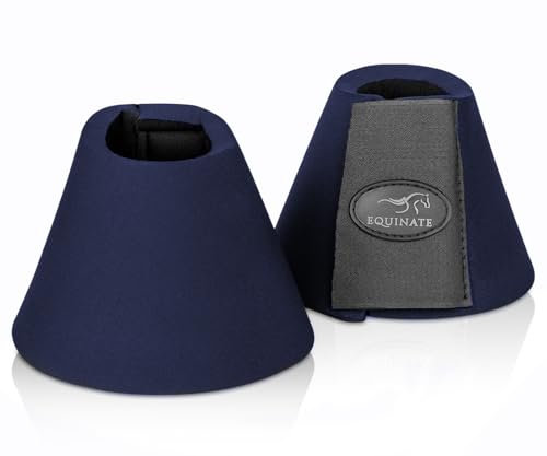 Equinate Hufglocken Denver M Navy - Robuste und stoßdämpfende Neopren Springglocken - Hufschutz für Training und Turniere - 2er Set