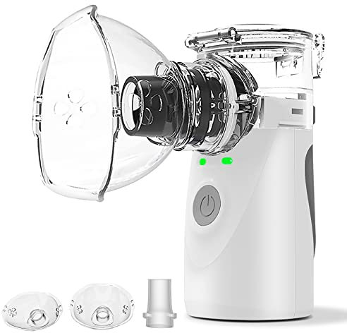 BIAOQINBO Inhalationsgerät, Inhaliergeräte für Erwachsene und Kinder, Inhalator Inhaliergerät Vernebler mit Gesichtsmaske & Mundstück, Ultraleicht Klein, Leicht zu Tragen (Gris)