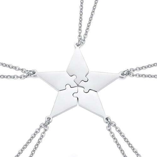 Cosysparks Freundschaftsketten, beste freunde kette Freundschaftsketten Partneranhänger Puzzle matching necklace bff geschenke für Männer/Frauen/Teens Familiengeschenke Edelstahl Stern