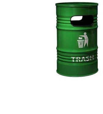 XXAD553TY Outdoor Trash Can 240L Bin Large Capacity Outdoor Industrial Style Iron Commercial Large Petrol Can Creative Large Outside Trash Bin(Green)