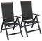 Grand patio Garten Klappstuhl, Liegestuhl, Balkonstühle Gartenstühle 2er Set, Alu Gartenstuhl Klappbar, Balkon Stuhl mit 6-Fach Verstellbare, Wetterfest, Essstuhl für Camping, Balkon (Schwarz)