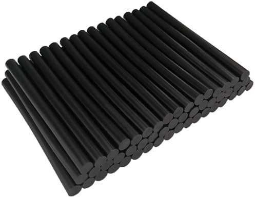 Raintwo 50 Pz Colla a Caldo Bastoncini 100mm x 7mm Nero Adesivo per Pistola Colla a Caldo