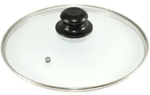 Tempered Glass Lid Fit To Regular Sizes Frying Pans Dishes Saucepans Universal Cesserole Pan Crock Pots Vented Glass Lids Replacement With Knob Handle and Backlite Button (40cm Glass Lid)