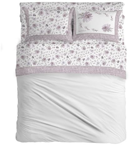 PENSIERI DELICATI Completo Letto Matrimoniale, Flanella 100% Cotone Caldo e Morbido, 2 Piazze 180x200cm, Include Lenzuolo Sotto, Sopra e 2 Federe, Made in Italy, Piazza 8284 Rosa