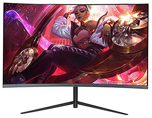24 Inch Curved Surface Monitor Ultra-Thin Liquid Crystal LED Monitor Wide 144hz Edgeless Gaming Monitor with External Computer Monitor DC + hdmi + vga