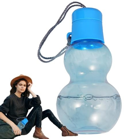Kuxiptin Bottiglia di zucca per bambini, bottiglia di zucca, bottiglia d'acqua da viaggio, 460 ml, per palestra, bottiglia di acqua di zucca cinese in stile antico, per bambini, uomini e donne,