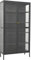 Hommdiy Vitrine Glasvitrine,Glas Vitrine, Wohnzimmer Vitrine Anthrazit 90x40x180 cm Stahl und Gehärtetes Glas