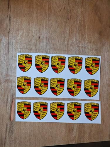 Porsche Zorkee Aufkleber - 15 Stück, Rot, Vinyl, Klassisch, Permanent, Outdoor, Porsche Logo, Metall, Holz, Werkzeugkasten, Werkzeug, Autozubehör