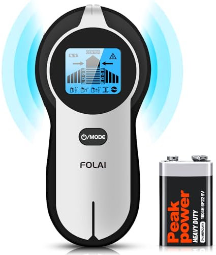 FOLAI Stud Finder Wall Scanner - 5 in 1 Stud Detector Detector Beam Finders Wall Detector Sensor Center Finding with LCD Display for Wood AC Wire Metal Studs Cable Joist Detection-TH260B