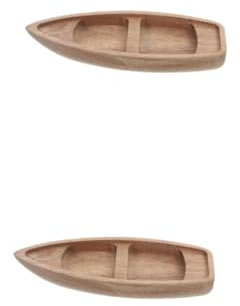 MAGICLULU 2stücke Kleine Holzboot Modell Miniatur Kanu Deko Für Nautische Geburtstagsfeiern Und DIY Bastelprojekte Unvollendetes Holz Für Kreative Heimdekoration