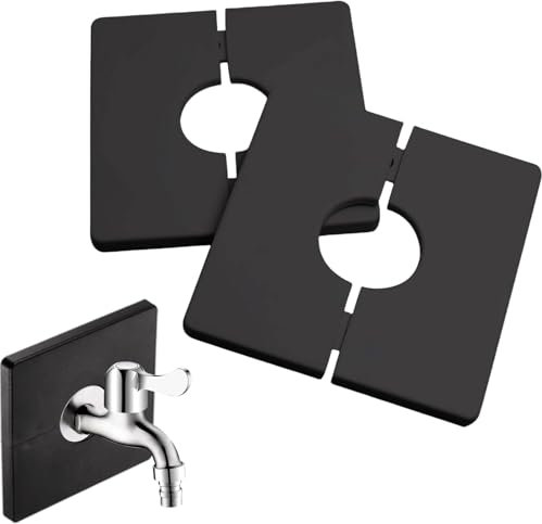 JAONLD 2 Pcs Embellecedor Grifo Ducha Decorativa 33mm Cubierta Decorativa para Ducha Cubierta Cuadrada de PVC Autoadhesiva para Grifos para Cubrir Cables, Grifos, Tuberías y Agujeros en Las Paredes
