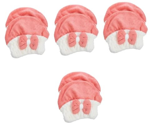 4 Sätze Farbblock-haartrocknungskappe Abs Klare Elastische Haarbänder Schließe Bürsten Aufhänger Lockenwickler Haarschmuck Für Mädchen Handtuch Fön Rosa Korallenvlies 2 Stück * 4 Beaupretty