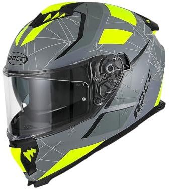 Integralhelm ROCC 390 Matt - Grau / Neongelb, Größe: XL