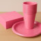 Set Completo per Feste da 150 Pezzi in Rosa – 50 Piatti, 50 Bicchieri e 50 Tovaglioli Coordinati per 50 Persone – Ideale per Battesimi, Compleanni, Baby Shower, Eventi e Cerimonie Eleganti