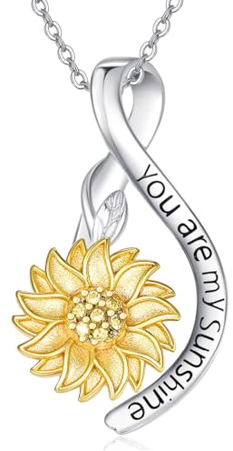 Zhi Kexin Daisy Sunflower Flower Pendant Necklace for Women 925 Sterling Silver Jewellery Anniversary Birthday Gifts