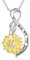 Zhi Kexin Sunflower Pendant Necklace for Women Girls 925 Sterling Silver You Are My Sunshine Flower Jewellery Gifts
